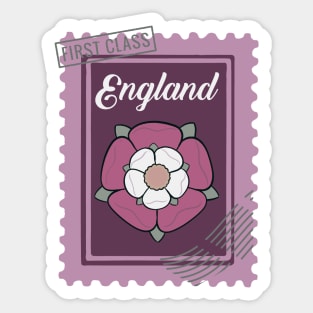 Tudor Rose England Postage Stamp Sticker